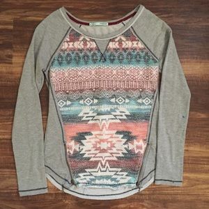 Tribal, Frayed, Zipper Blouse